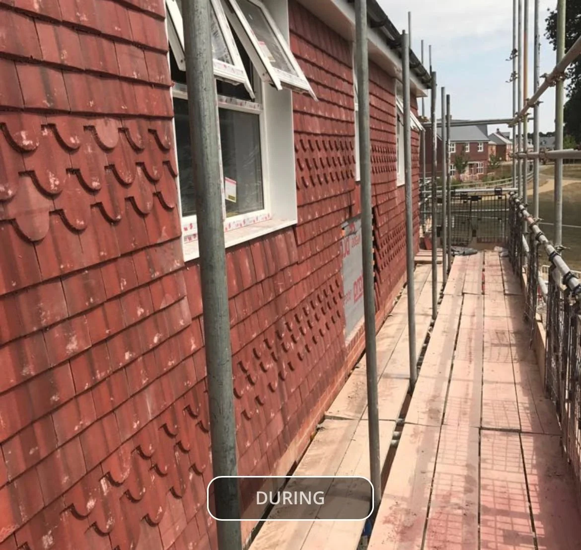 During the new build roof tile hanging in Andover