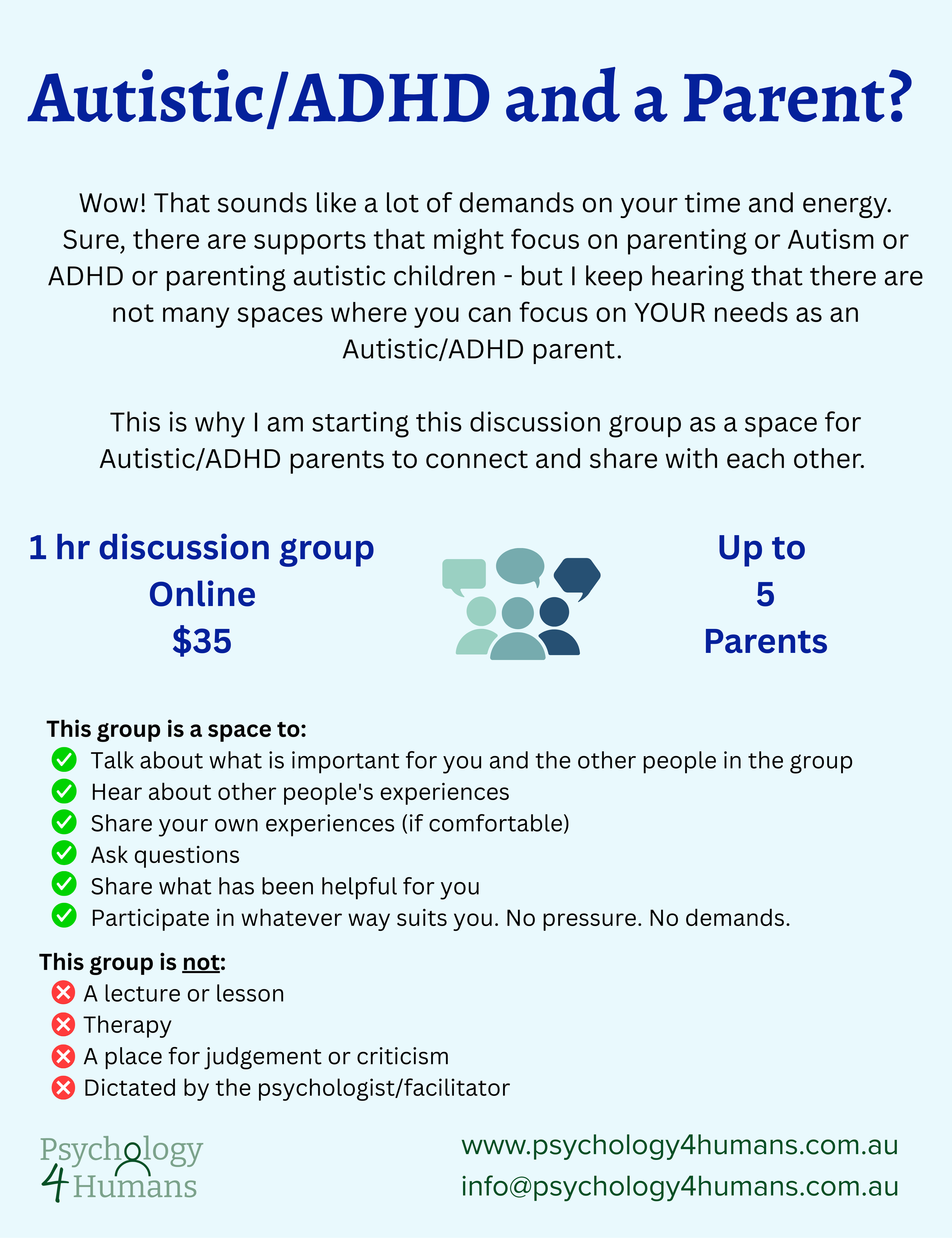 Dicussion Group: Autistic/ADHD Parents