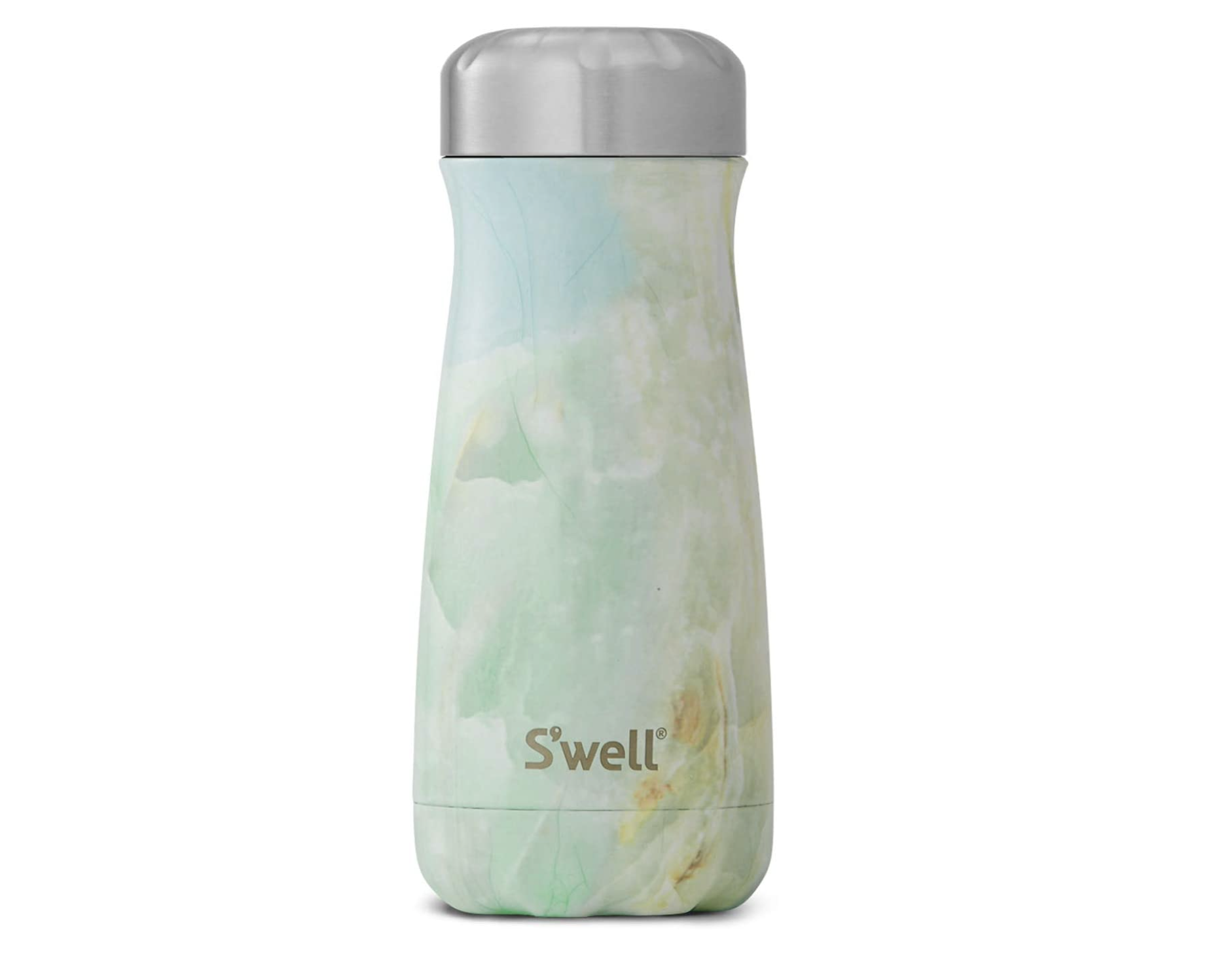 Swell Stainless Steel Traveler Travel Mug  16 Fl Oz  Rose Agate  Triple-Layered Vacuum Insulated Containers Keeps Drinks Cold for 24 Hours and Hot for 12  BPA Free Travel Water Bottle swirl green.png