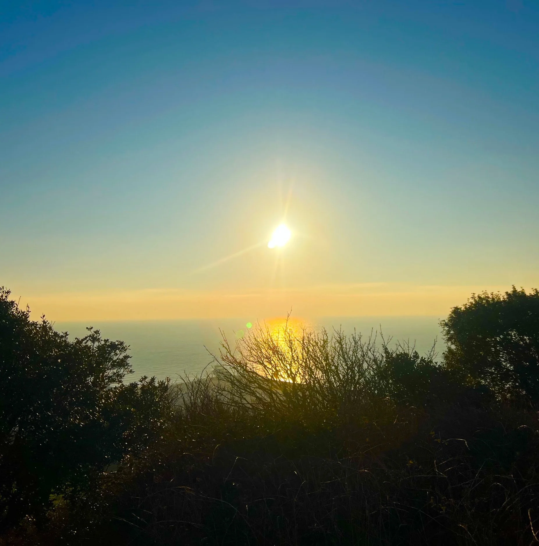 Sunset over a sea horizon