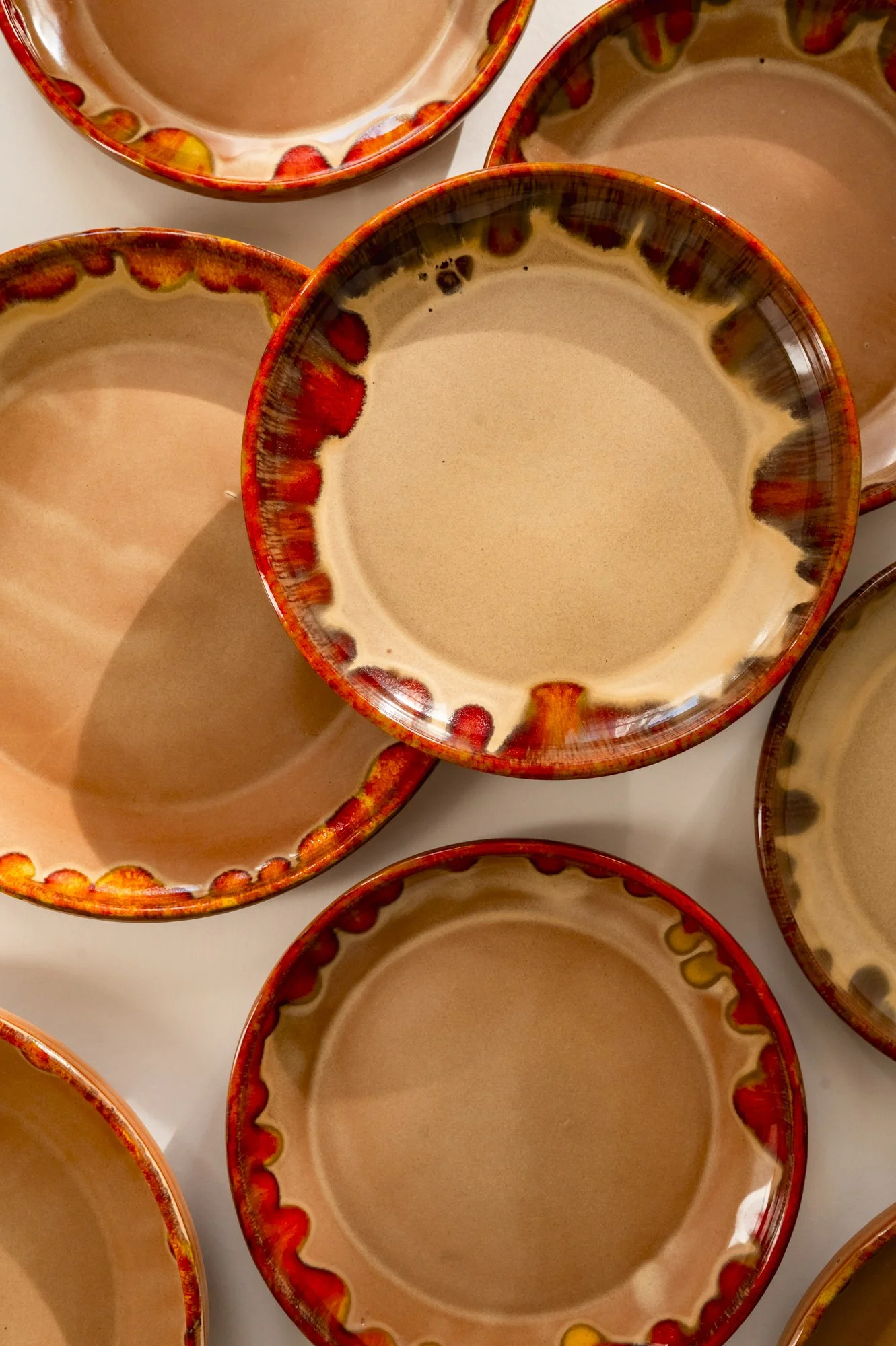 assiette vintage eshop soleil rouge liège artisanat