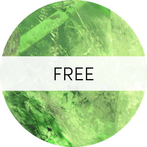 clickable image: peridot green sphere with "free" title