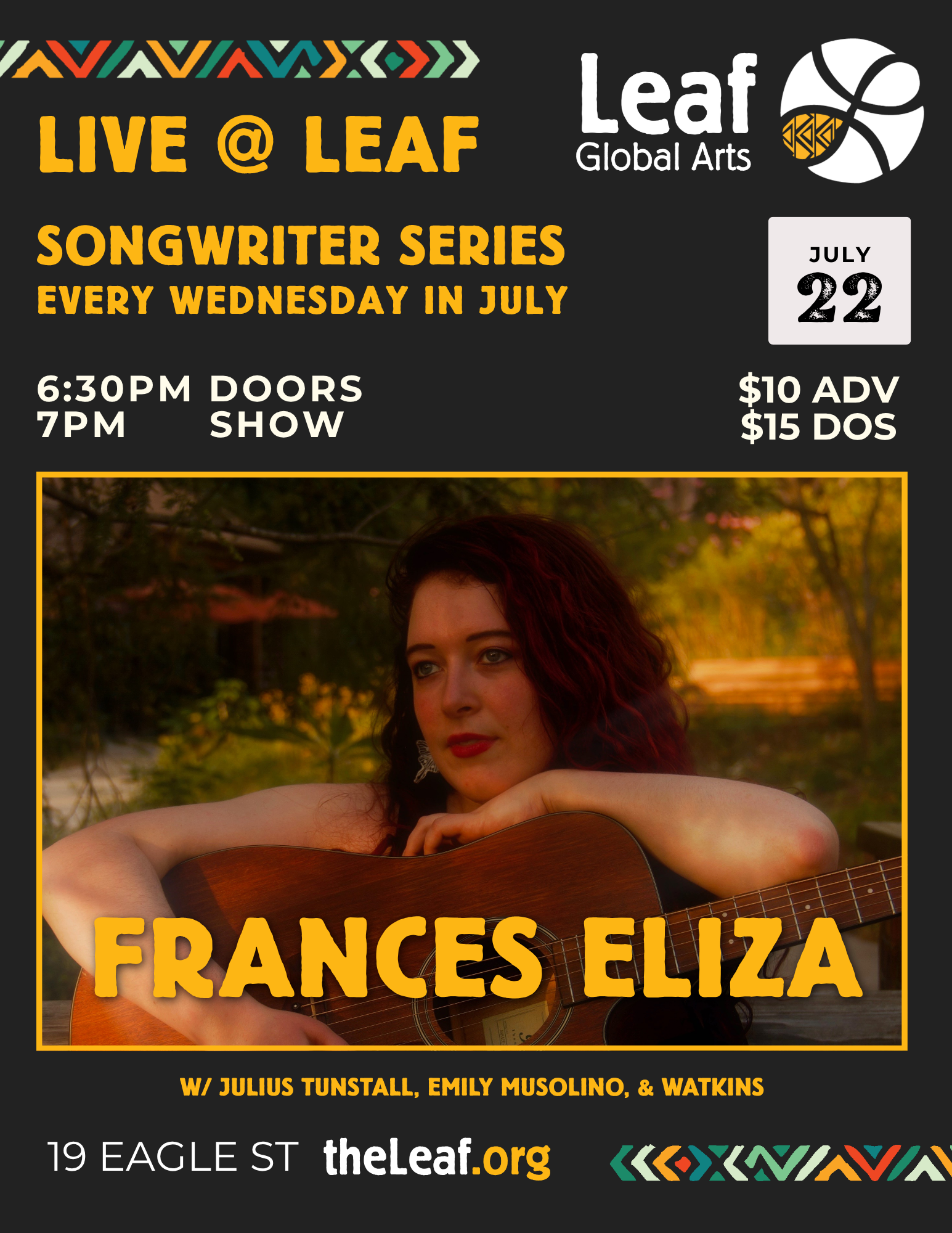 Frances Eliza at Leaf Global Arts (SINGER-SONGWRITER SESSIONS