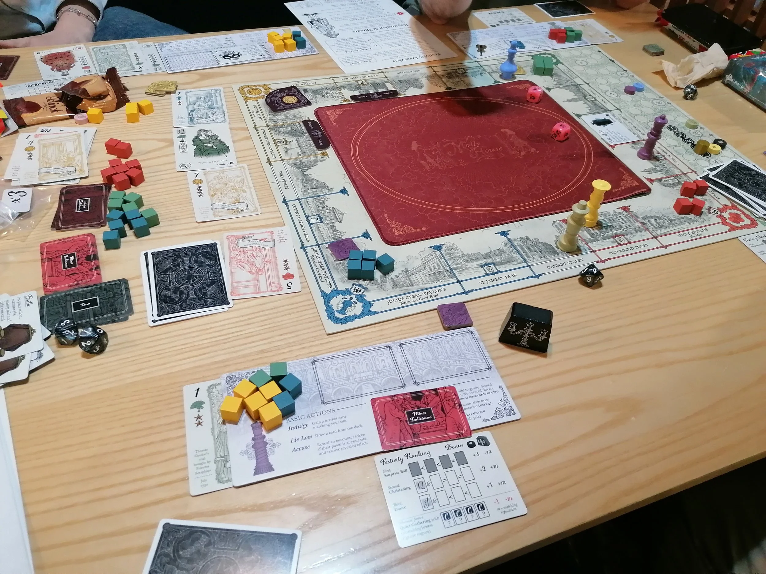 Another game of Molly House, this time there is a face down indictment on my player board