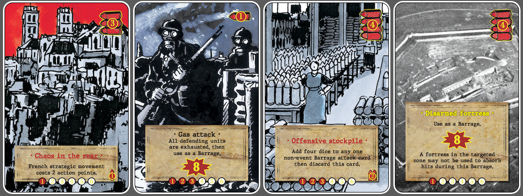 Four German event cards from Verdun