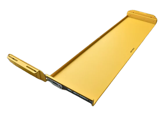 The MIDI tray The Tongue from Swedish music studio furniture company Aux Haus. The Tongue is in bright yellow, but can be made to order in any of color of your choosing.