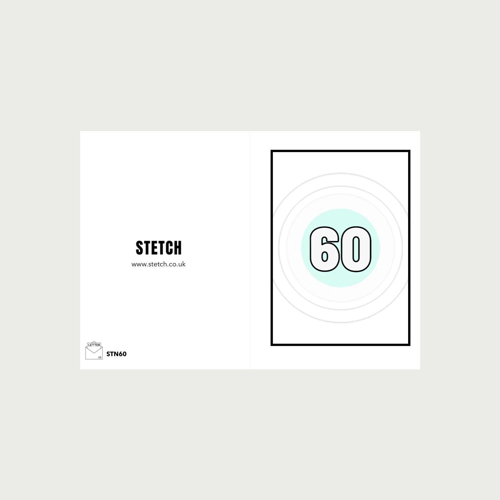 Design of a paper with a letter and a number, showing a speed limit of 60.