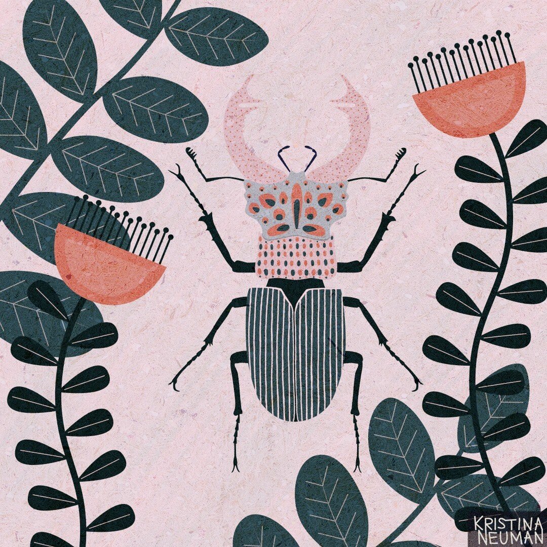6/6 - Finally, the last #beetleillustration in the series! I hope you liked them because they were so much fun to make!

#affinitydesigneripad #surfacedesign #surfacepattern #surfacedesigner #artlicensing #freelanceillustrator #illustration #illustra