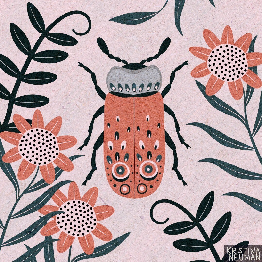 3/6 - Here's the third beetle in my #beetleillustration series!

#affinitydesigneripad #surfacedesign #surfacepattern #surfacedesigner #artlicensing #freelanceillustrator #illustration #illustratorsoninstagram #femaleartist #womeninillustration #digi