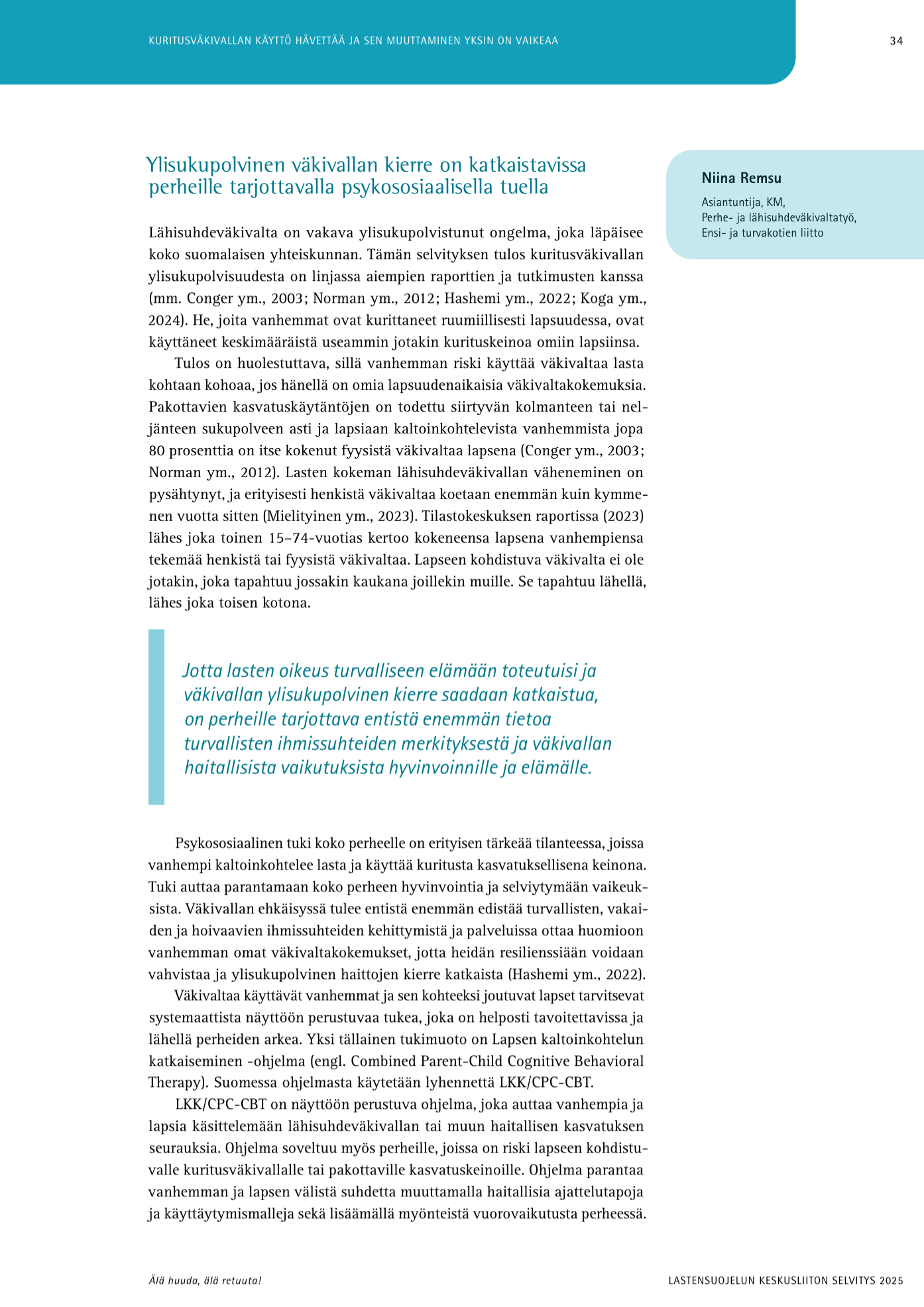 An example of accessible design for publications (the Cenral Union for Child Welfare).