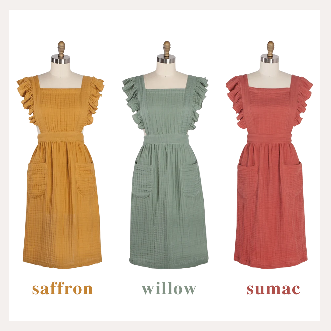 Ada Apron in Saffron, Willow or Sumac