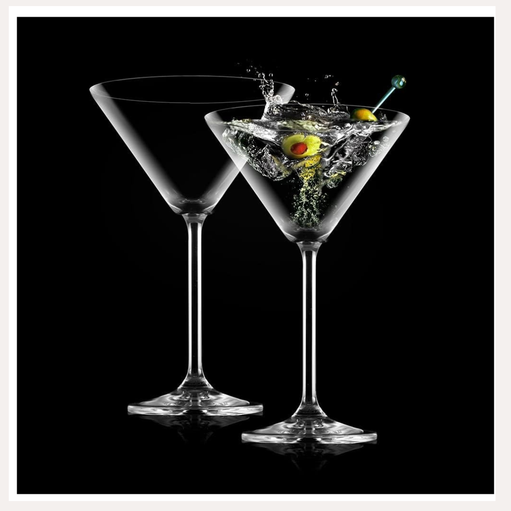 JoyJolt Olivia 9.2 oz. Clear Crystal Cocktail Martini Glass (Set