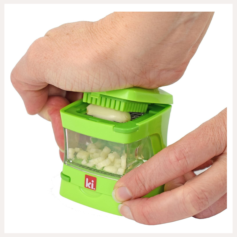Garlic Dicer With Stainless Steel Bladesconvenient And Fast Compactgreen