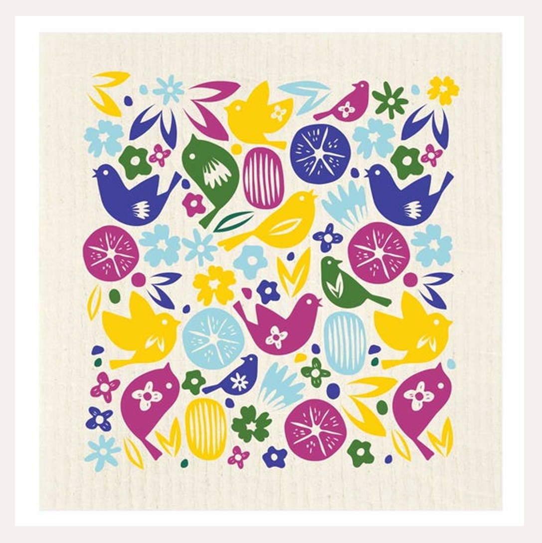 Birds & Foliage Swedish Dishcloth | Potluck Press (Copy)