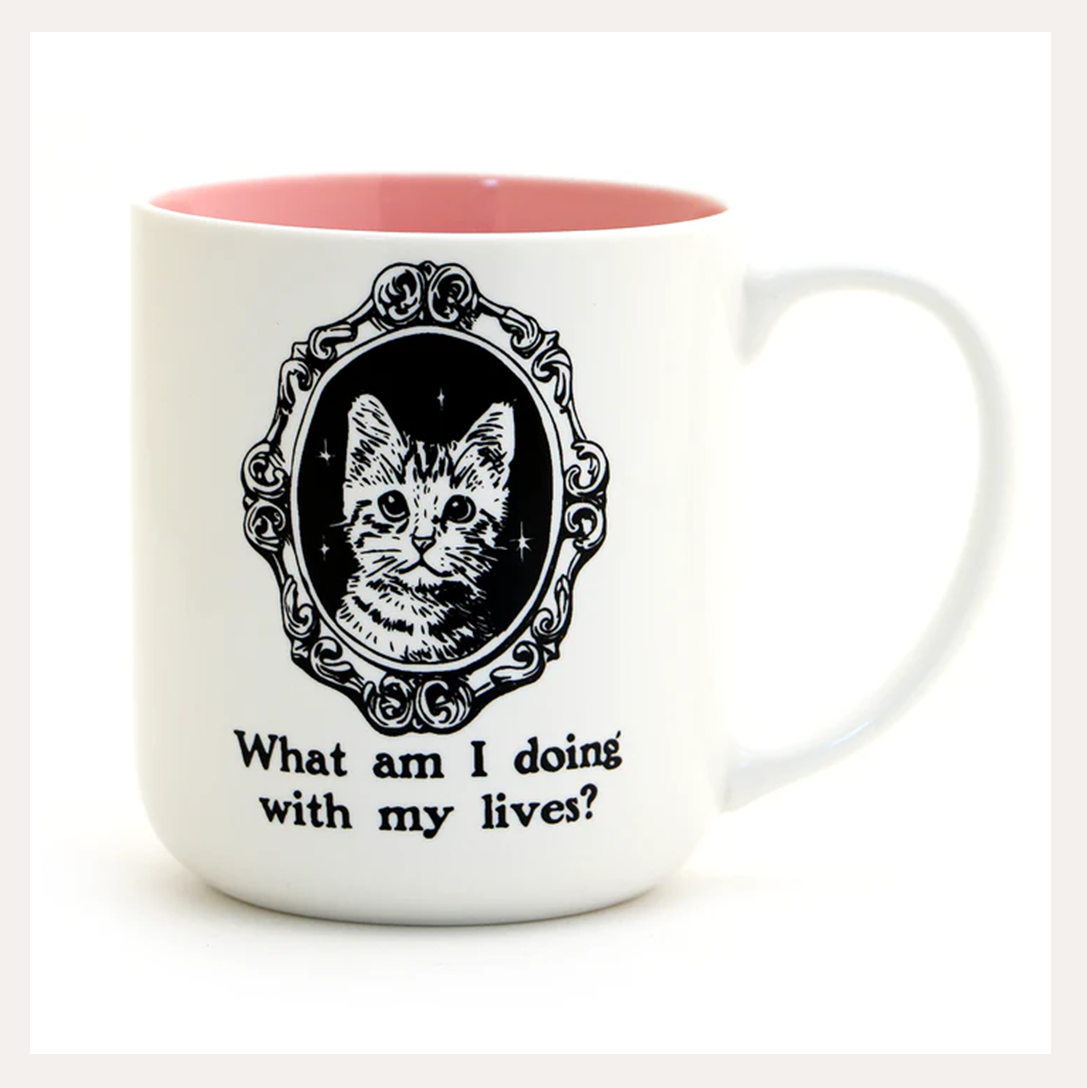 What am I doing with my lives? Mug, 16 oz. | Lenny Mud