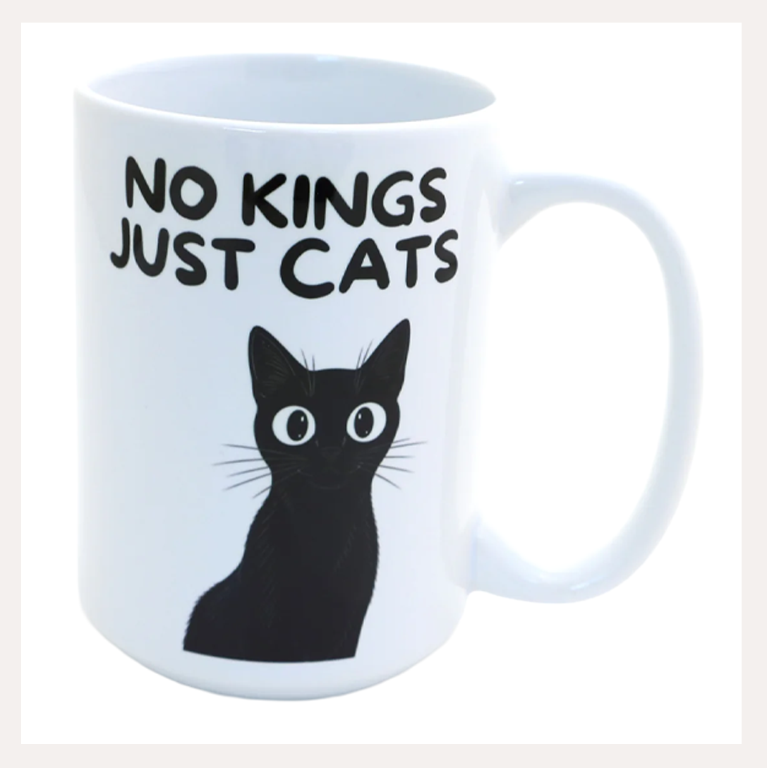 No Kings, Just Cats Mug, 15 oz. | Lenny Mud