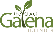 A green tree with the word Galena, Illinois beneath it in uppercase letters.