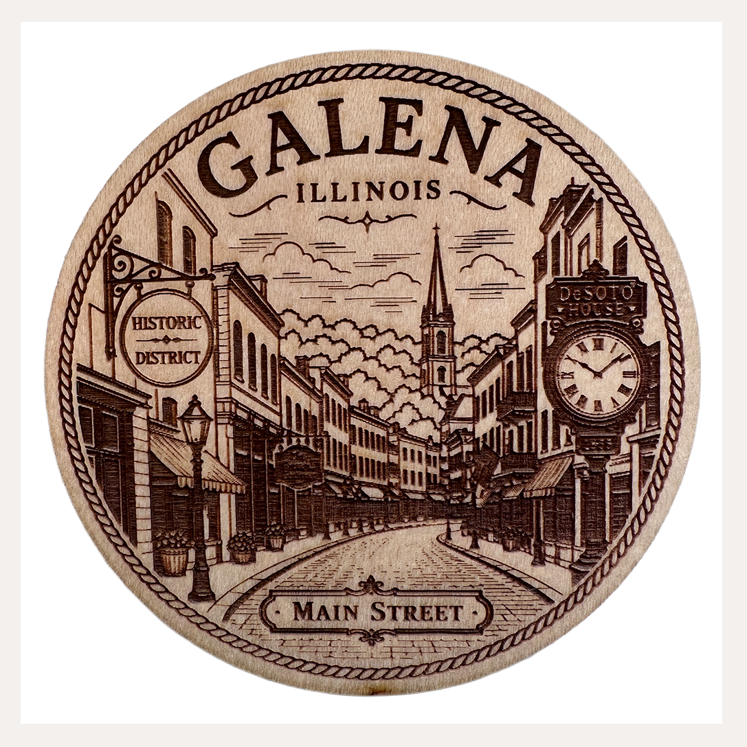 Main Street Galena, Illinois Wood Magnet