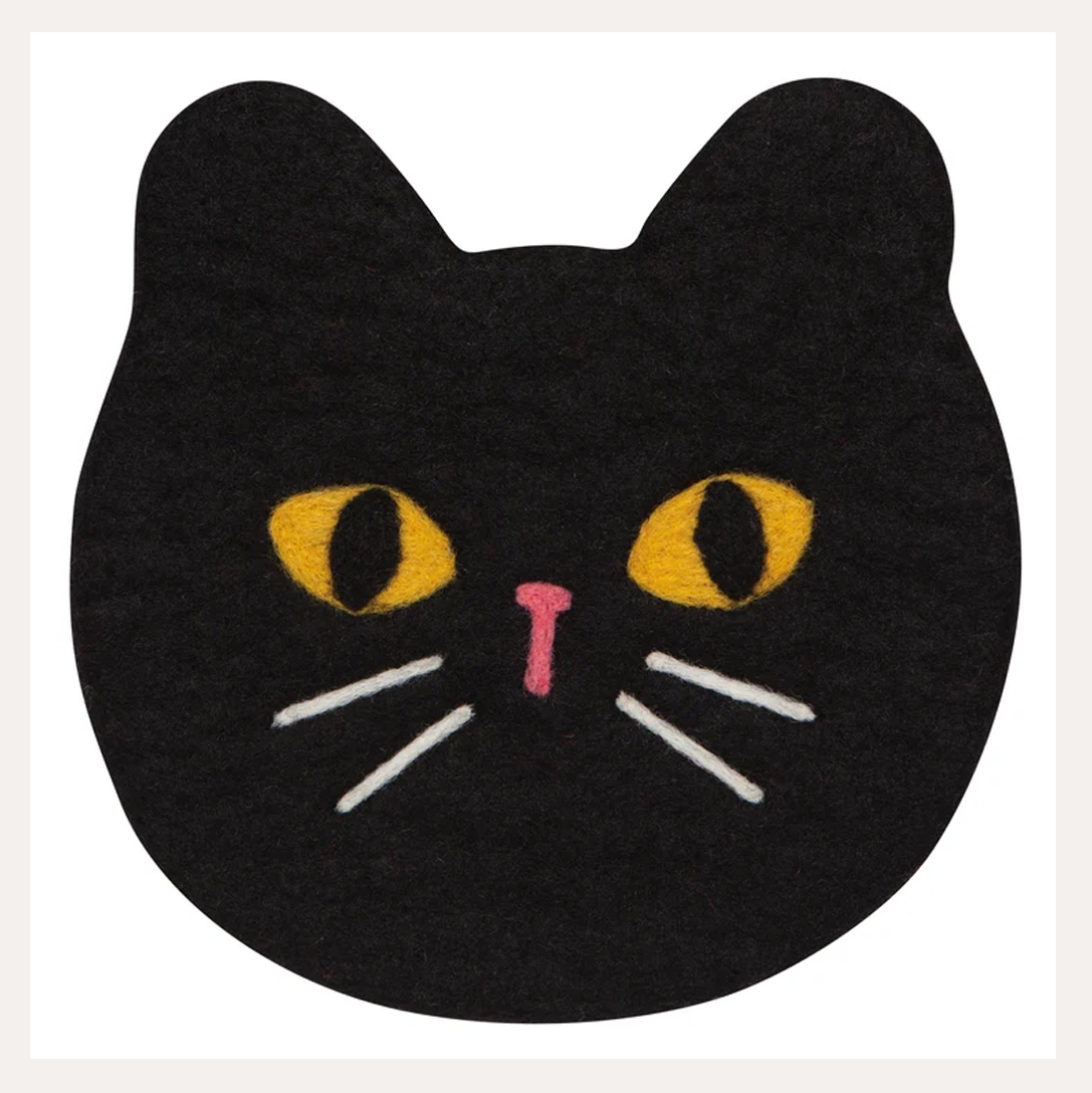 Black Cat Felt Wool Trivet | Danica