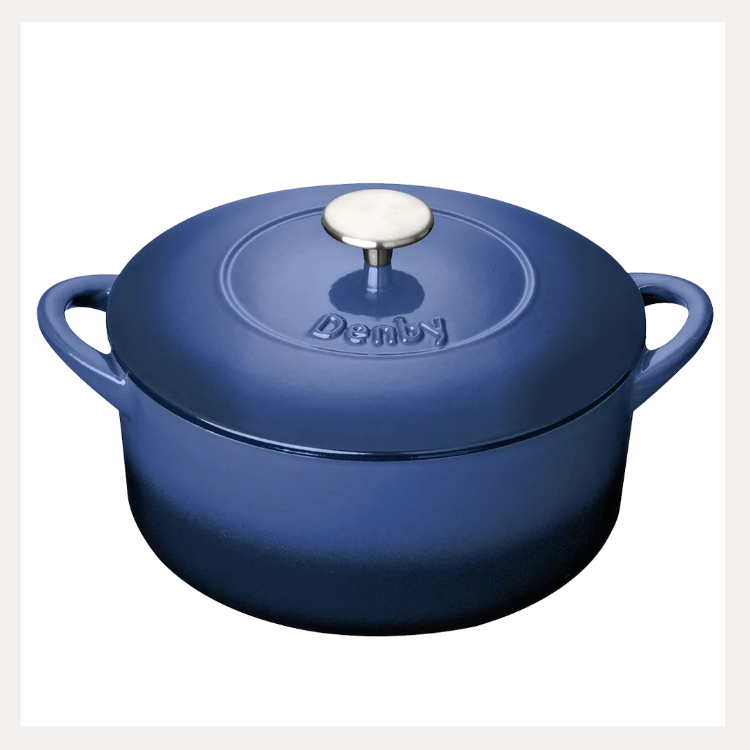 Round Cast Iron Dutch Oven, 5.5 Quart, Cobalt | Denby