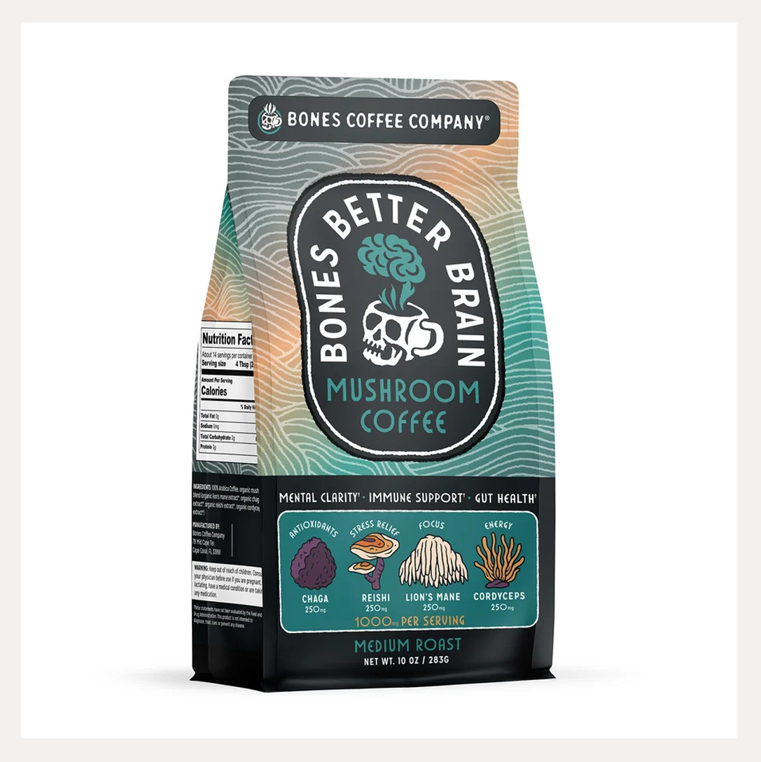 Better Brain Mushroom Coffee, Medium Roast | Bones Coffee Company