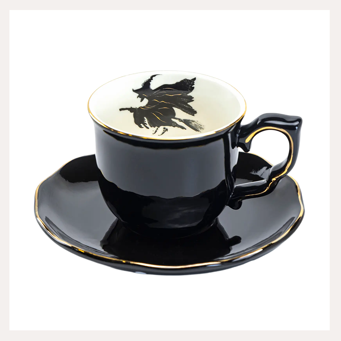 Flying Witch Tea Cup & Saucer | Grace Teaware