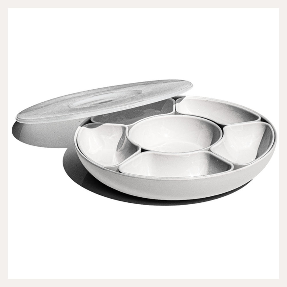 8-Piece Divided Server with Lazy Susan Lid — The Grateful Gourmet