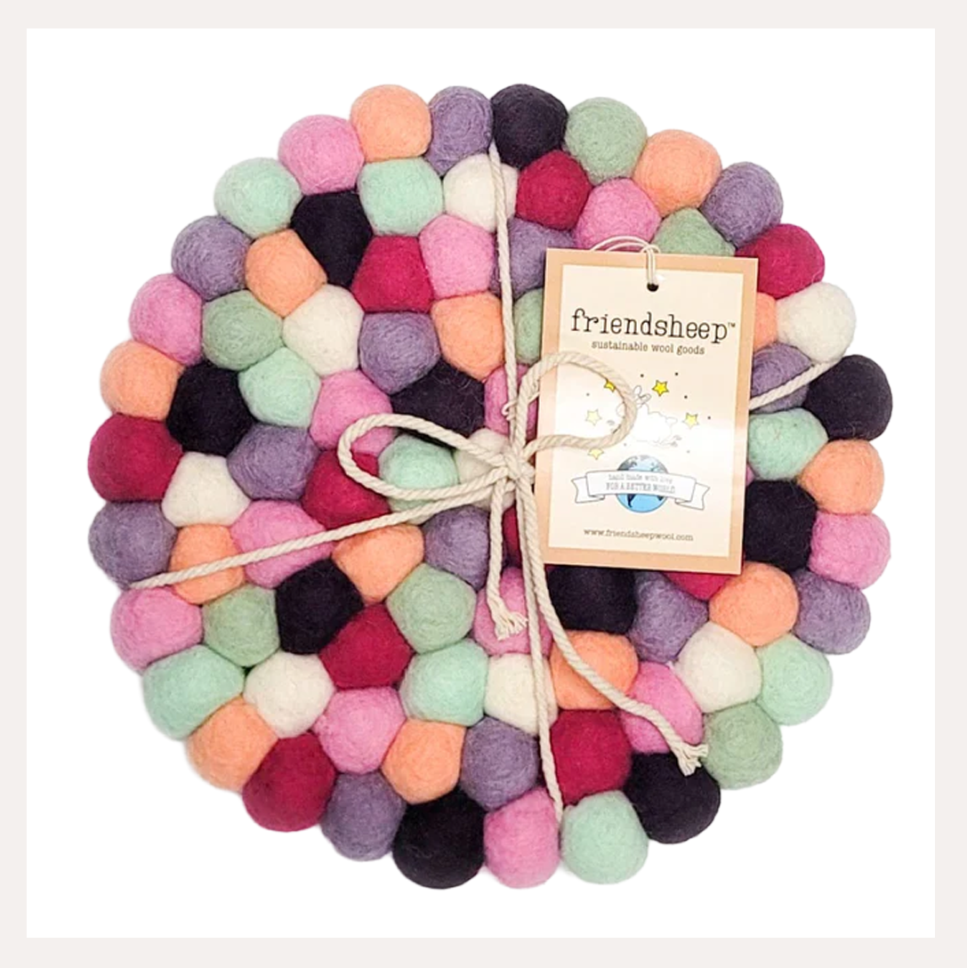 Shiny Happy People Eco Trivet, Macarons