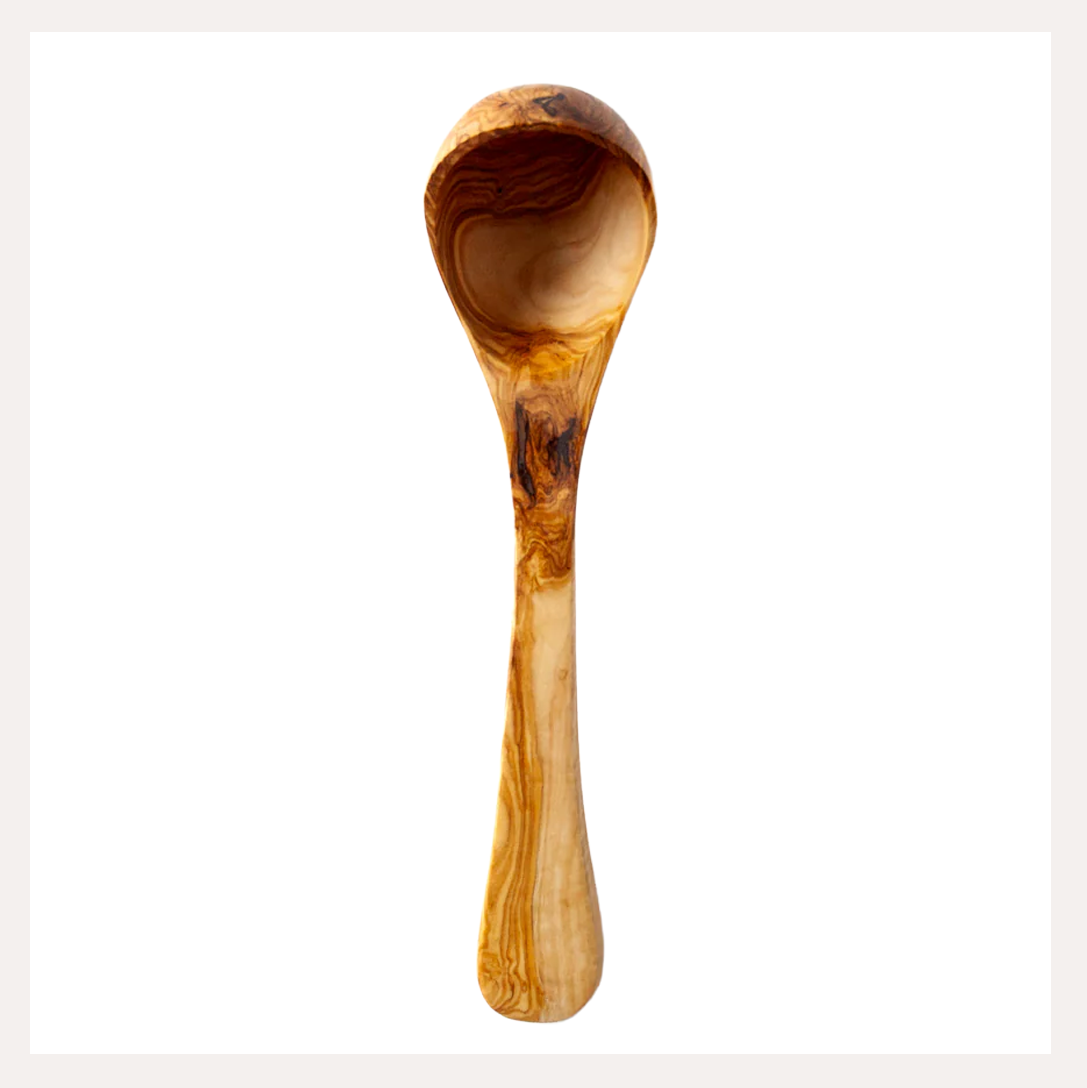 Natural Olive Wood Soup Ladle, 12"
