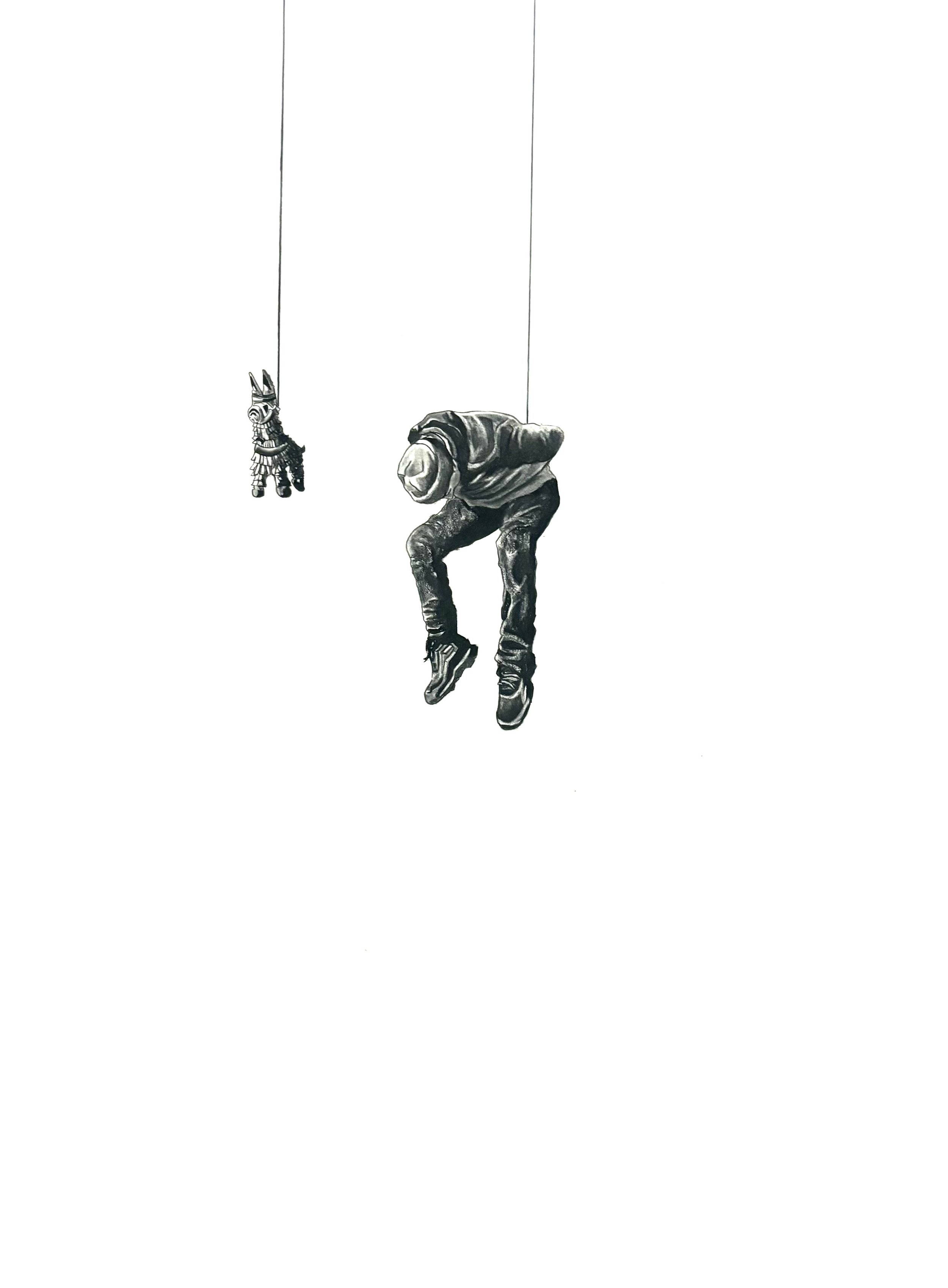  Piñatas , 2020,
30in x 20in,
Charcoal on paper