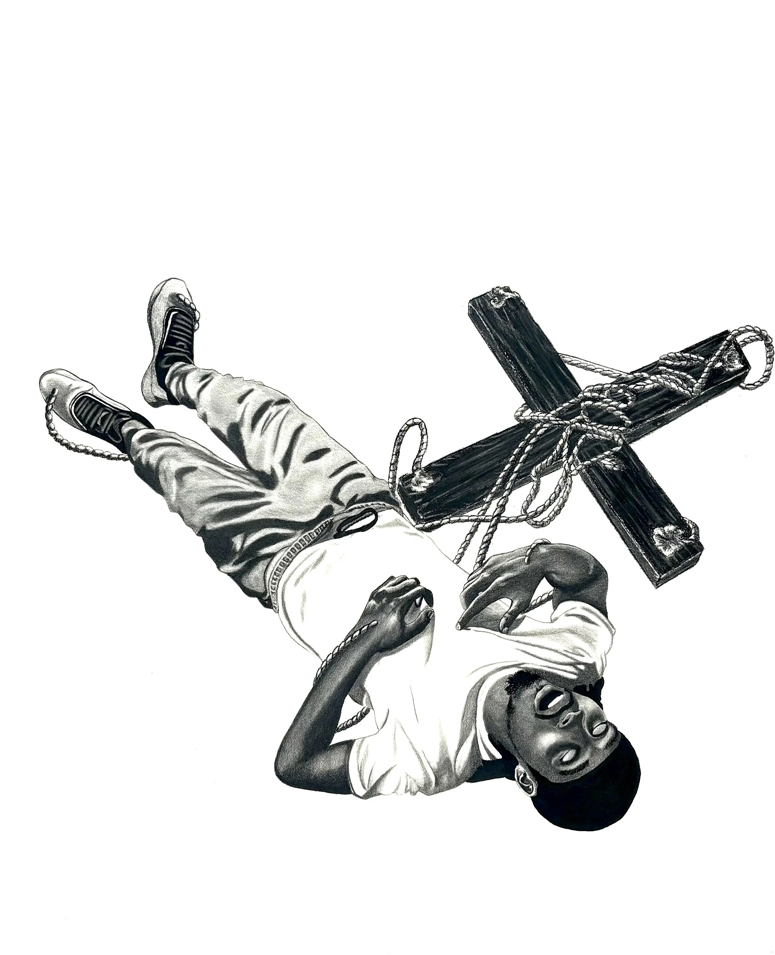  Hysterical Dance , 2024,
3ft x 4ft,
Charcoal on paper, stretched on wood panel