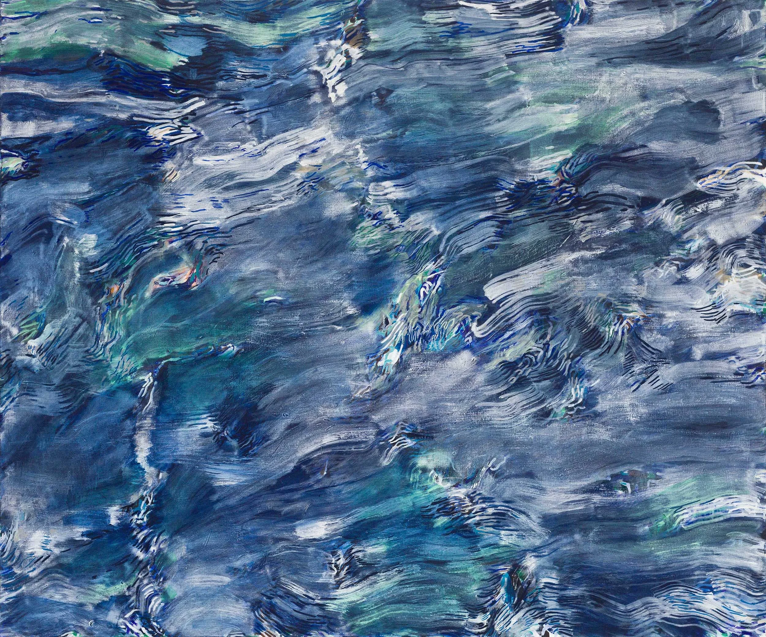 "Written by Waves", 2026, oil on canvas, 50"x60" (127cm x 152.5cm) 