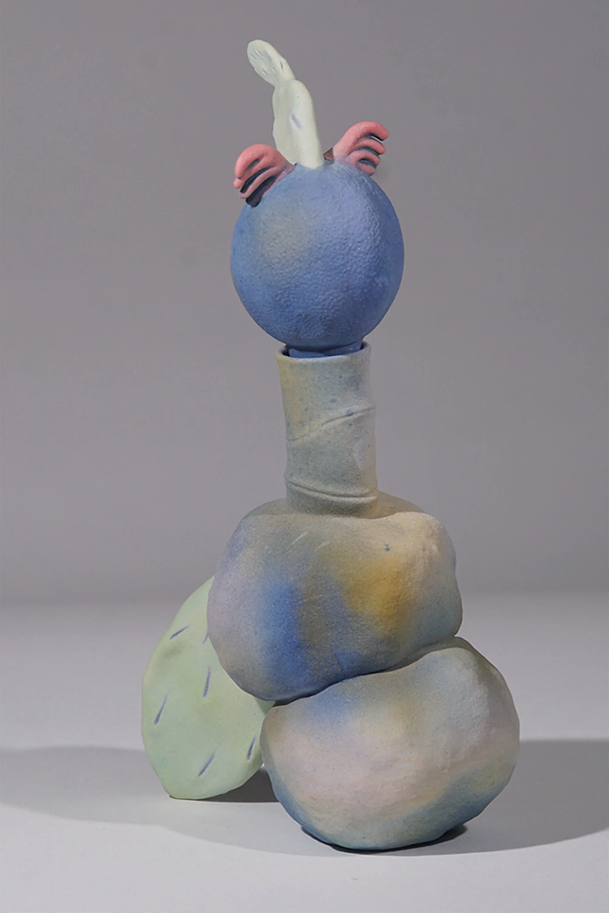 POMEGRANATE BOTTLE, Pink Wings, 1981, porcelain, 7.75 x 4 x 3”, Artist’s Collection