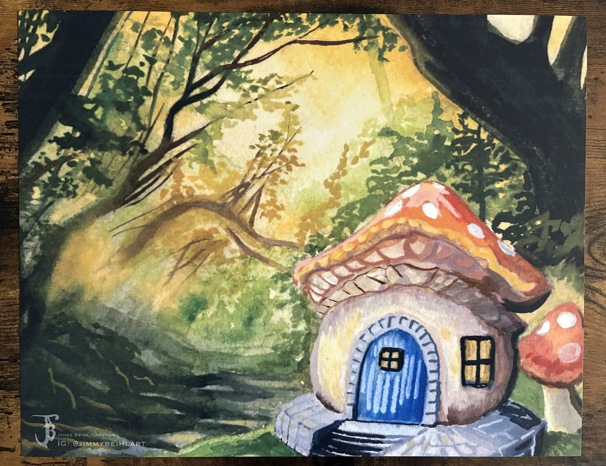 Classic Mushroom House Print