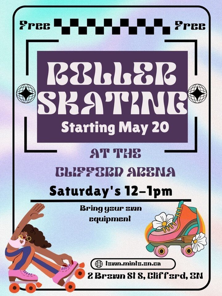 Strap on those skates &amp; get ready to roll! 🌟🛼Starting May 20th, on Saturdays from 12pm-1pm at the #Clifford Arena, there will be FREE rollerskating. Bring your own skates, grab your besties, &amp; get ready to move and groove. #CliffordConnects