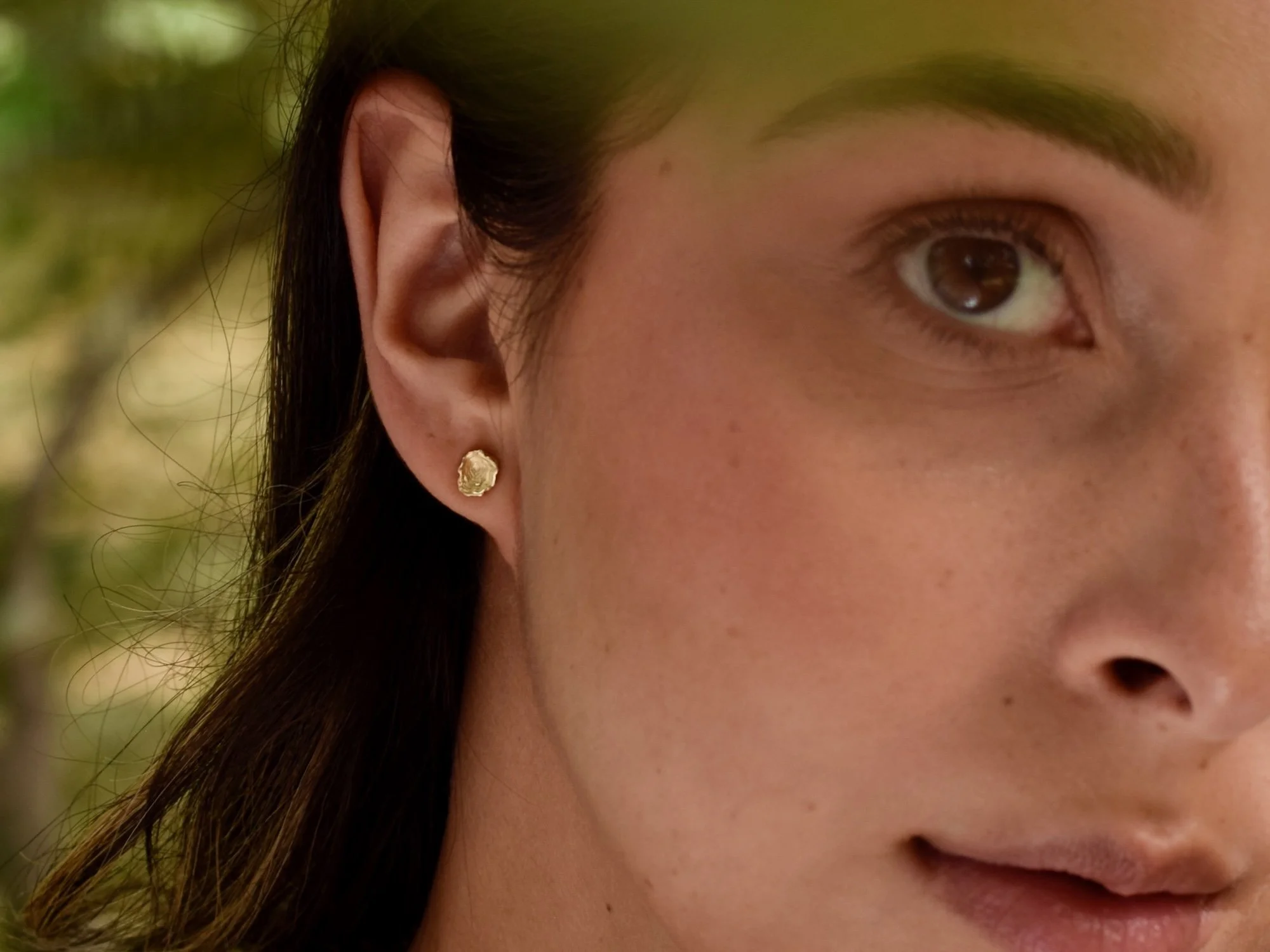 Reishi Mushroom Earrings, 14k Gold - 1.jpeg