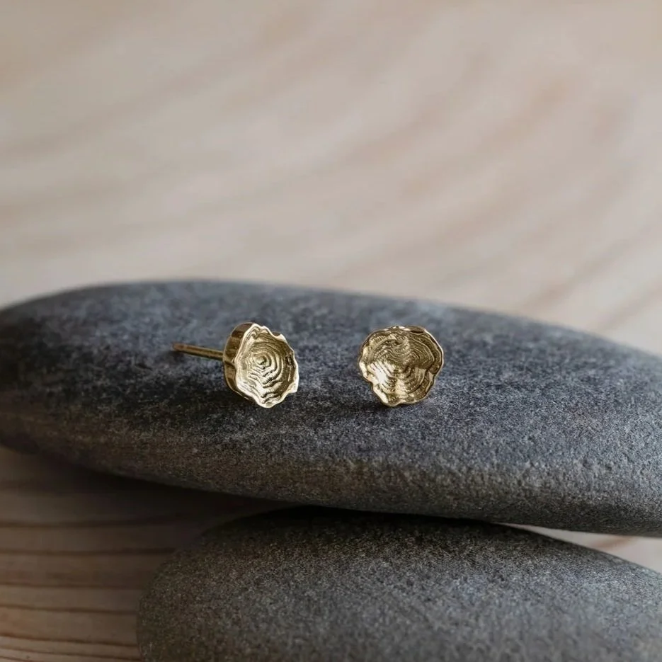 Reishi Earrings in 14k Gold | (Ganoderma lingzhi)