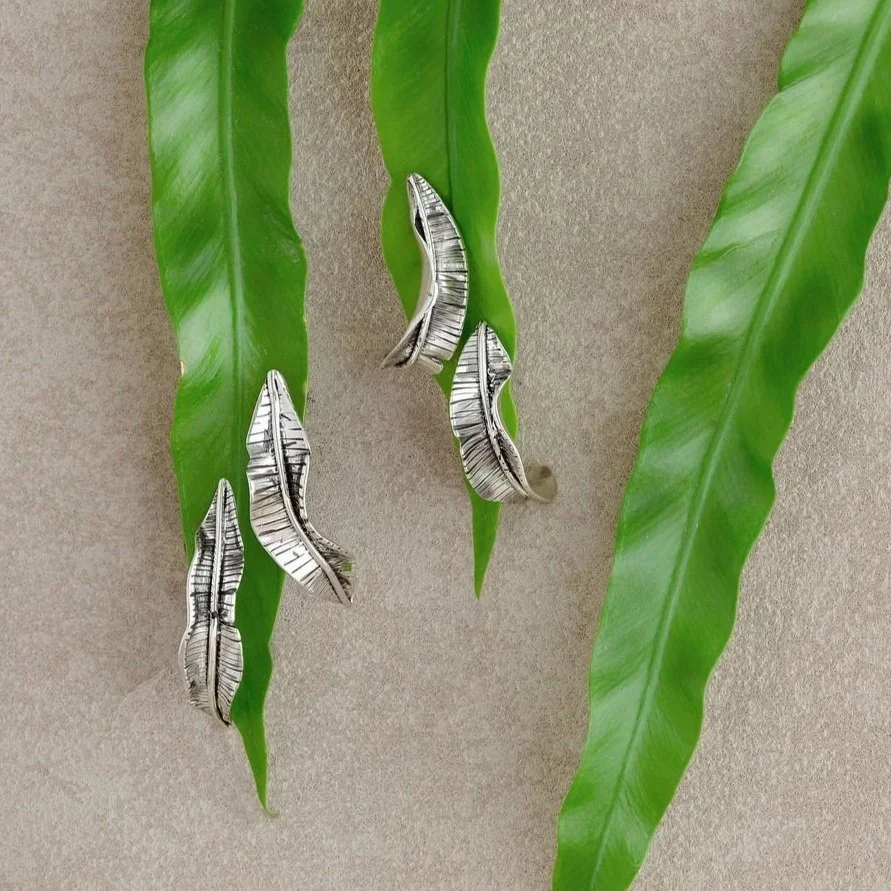 Bird's Nest Fern Earrings | (Asplenium nidus)
