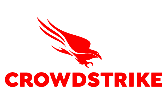 A red eagle with outstretched wings above the bold red text 'CROWDSTRIKE' on a black background.