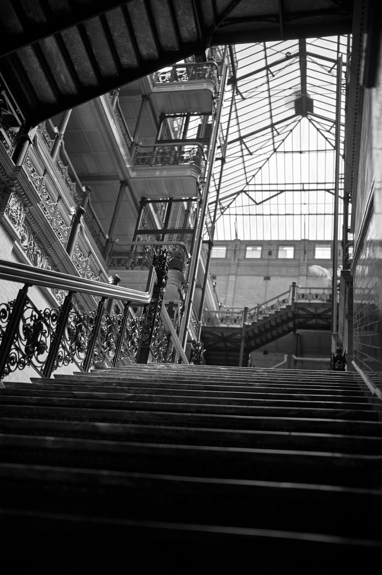Bradbury Building Stairwell Black and White.jpg