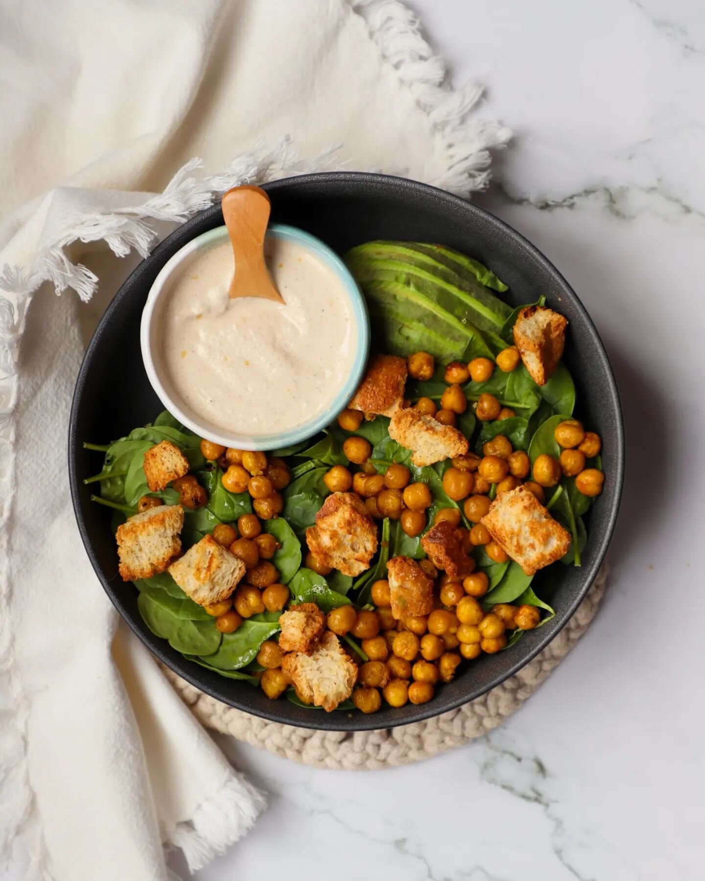 I always enjoy integrating vegan recipes into my lifestyle.  My favourite food  bloggers prioritize creative flavour combinations and provide a nutritional breakdown of ingredients. This modified vegan caesar salad is a fusion of a few recipes I like