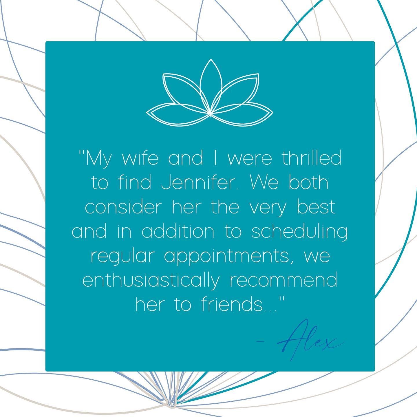 The biggest satisfaction I get from my work as a massage therapist is hearing how bodywork heals my clients 💙 Nothing is more rewarding than hearing that a client is feeling better physically, mentally, and emotionally. 

See what more clients are s