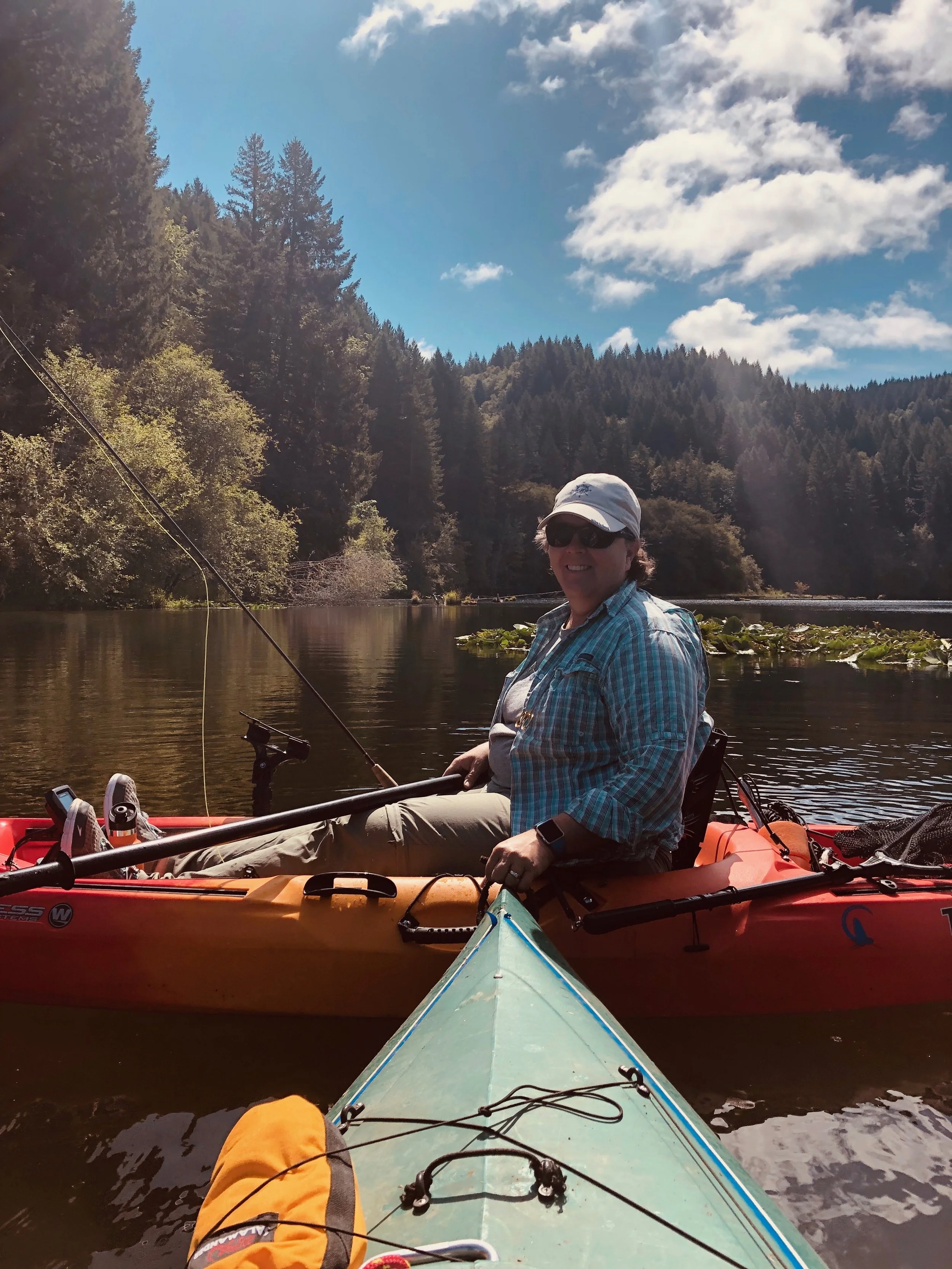 Kayak fishing on Horton Pond