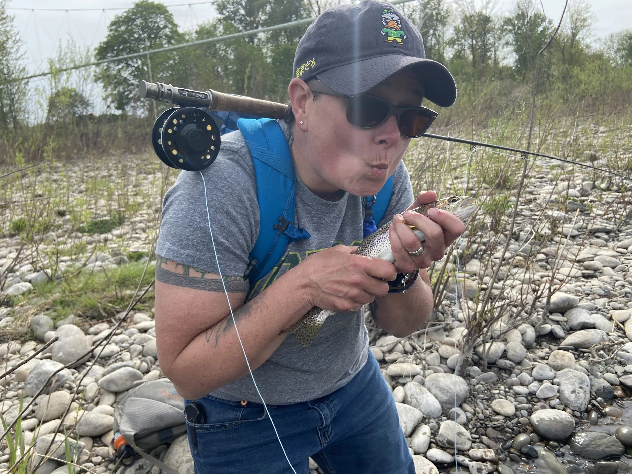 JB's first fish on a fly!