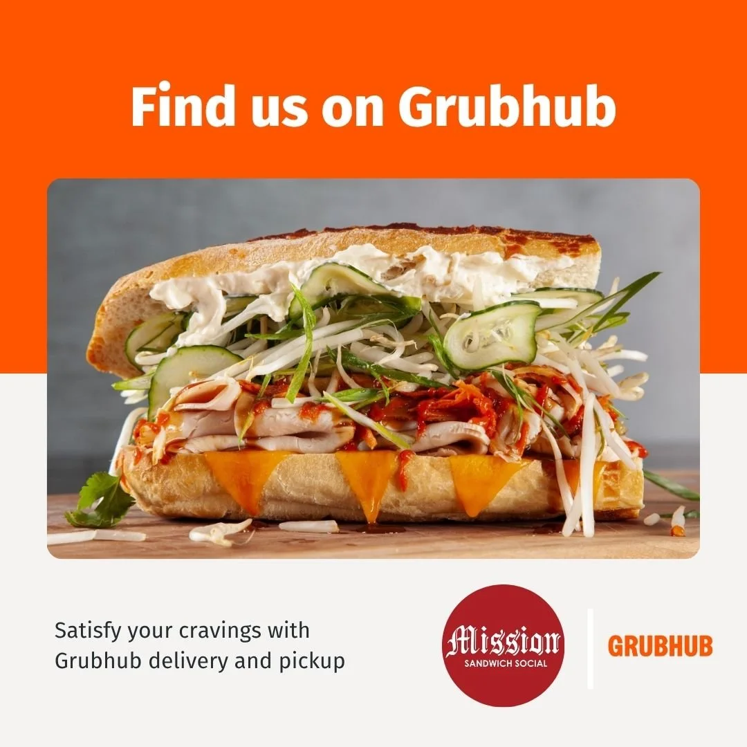 The frosty chill of winter may be in the air but @grubhub has you covered. 
Order our toasty sandwiches and homemade soup delivered right to your door from Grubhub!

#missionsandwich #sandwiches #lunchtime #dutchcrunch #delicious #brooklyn #food #gru