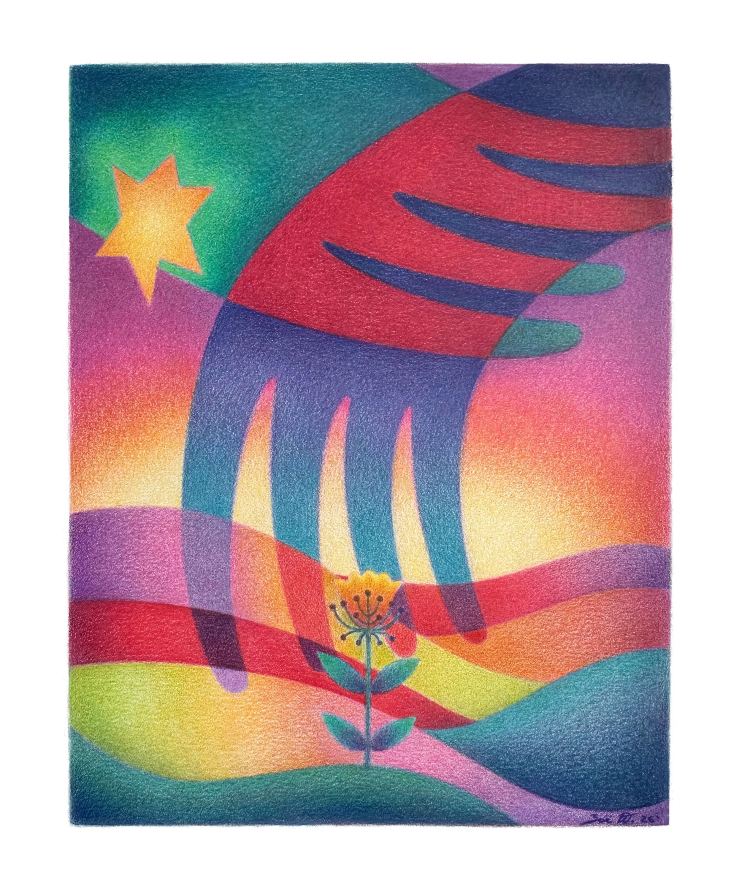 The Garden, 2026, colored pencil on paper