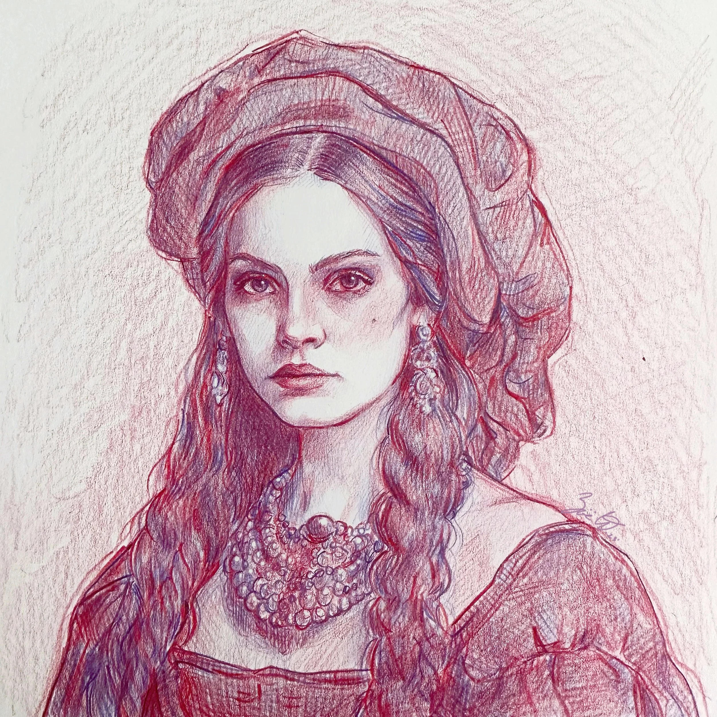 Look, 2023, colored pencil on paper