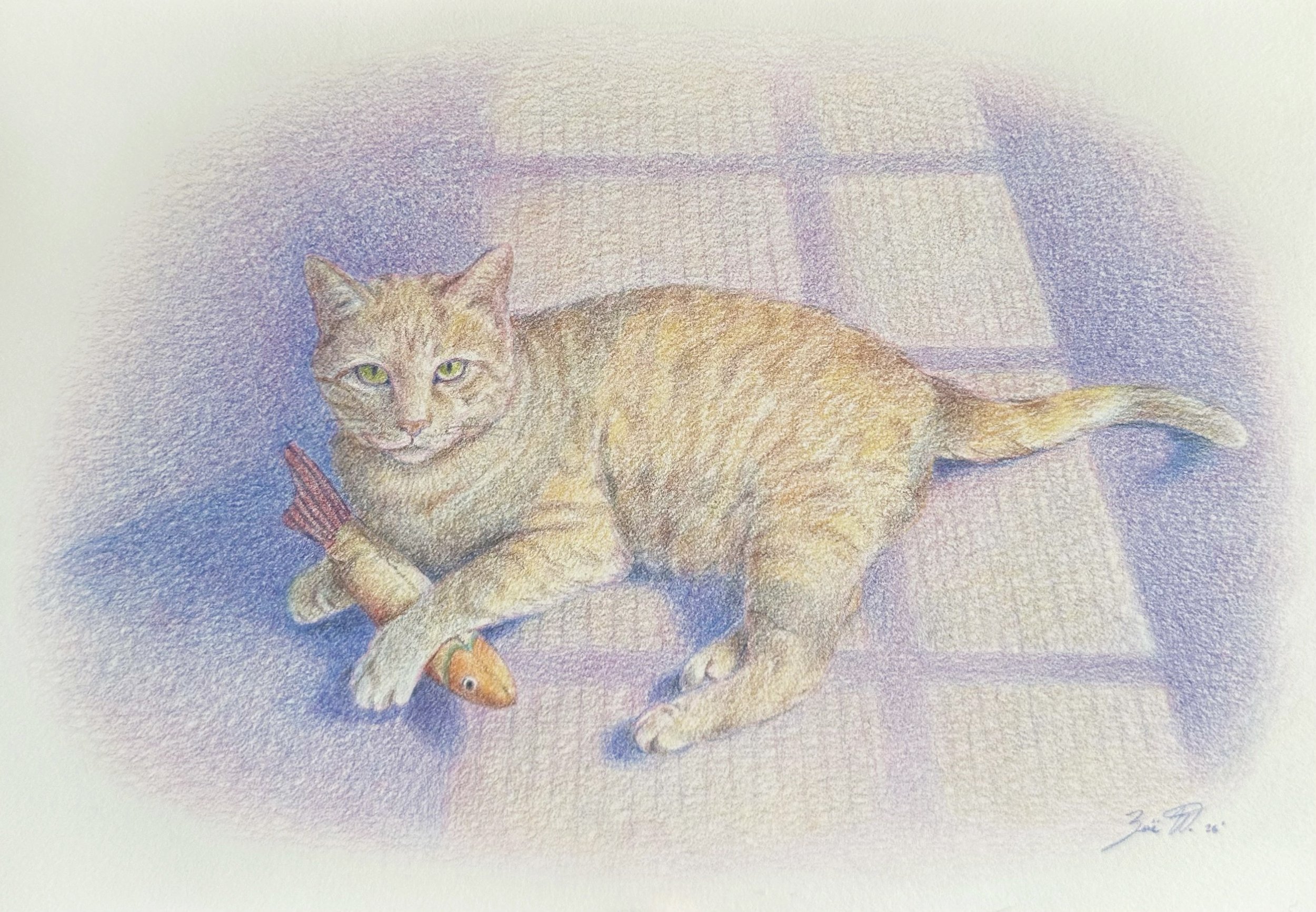 Chuck, 2026, colored pencil on paper
