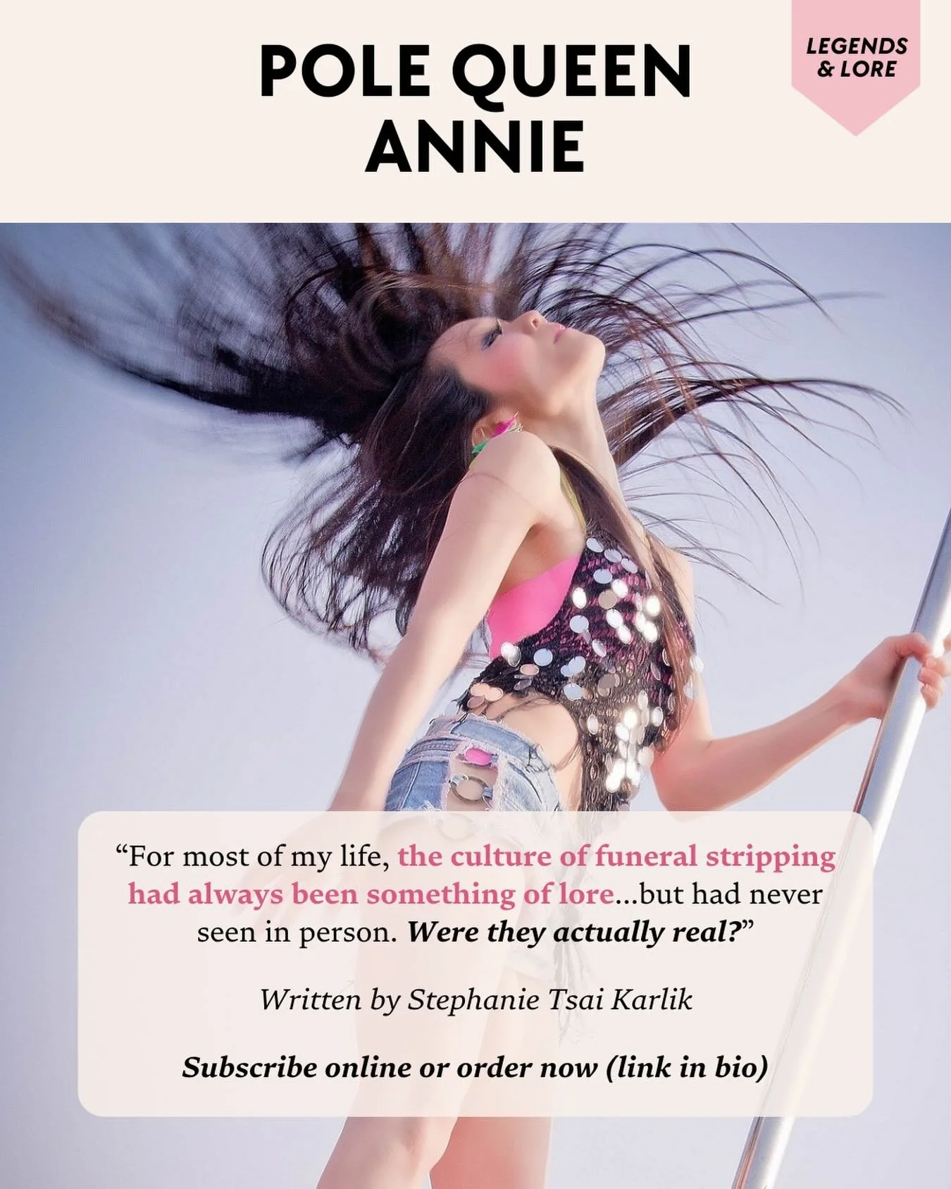 &ldquo;Pole Queen Annie&rdquo; by Stephanie Tsai Karlik (@stephanietsaikarlik) explores the often-misunderstood tradition of funeral pole dancers in Taiwan. Centered on Annie, the piece honors her labor, talent, and dedication to supporting her famil