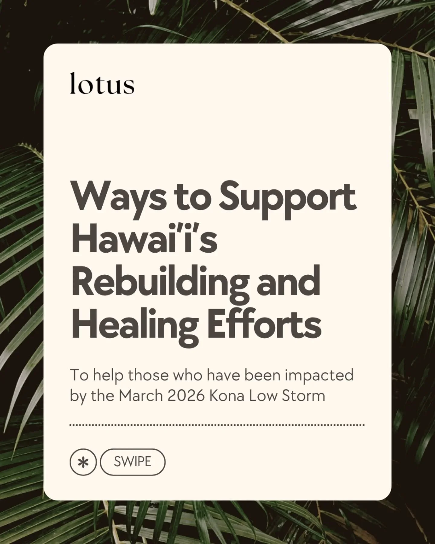 Our hearts are with the people of Hawaiʻi 🌺

The March 2026 Kona Low storms brought devastating flooding and loss to communities across the islands &mdash; described as the largest flood Hawaiʻi has seen in 20 years. Recovery is ongoing, and the nee